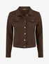 Veste en jean unie coupe droite - Marron - 1