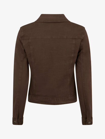 Veste en jean unie coupe droite - Marron - 2