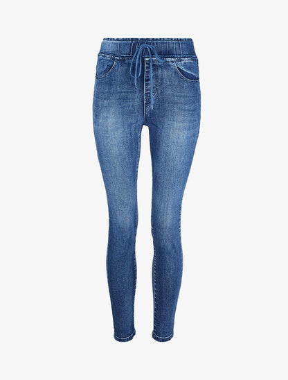 Jogpant en jean skinny délavé - Bleu denim - 3
