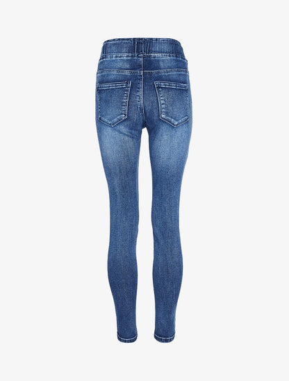 Jogpant en jean skinny délavé - Bleu denim - 4