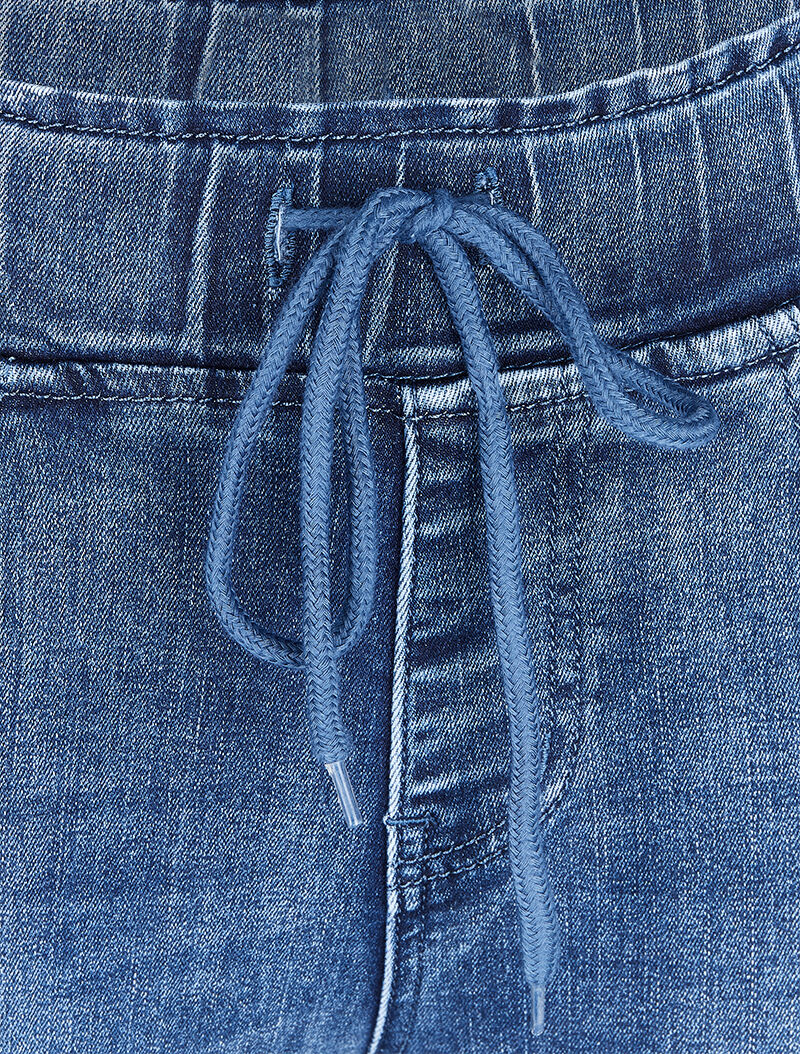 Jogpant en jean skinny délavé - Bleu denim - 5