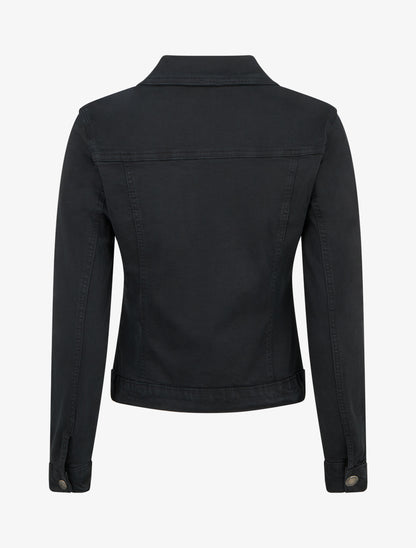 Veste en jean unie coupe droite - Noir - 2