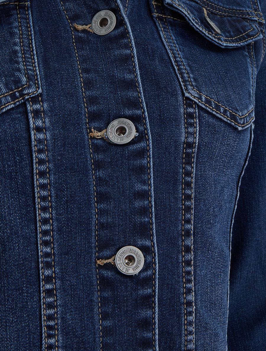 Veste en jean ajustée - Bleu - 3