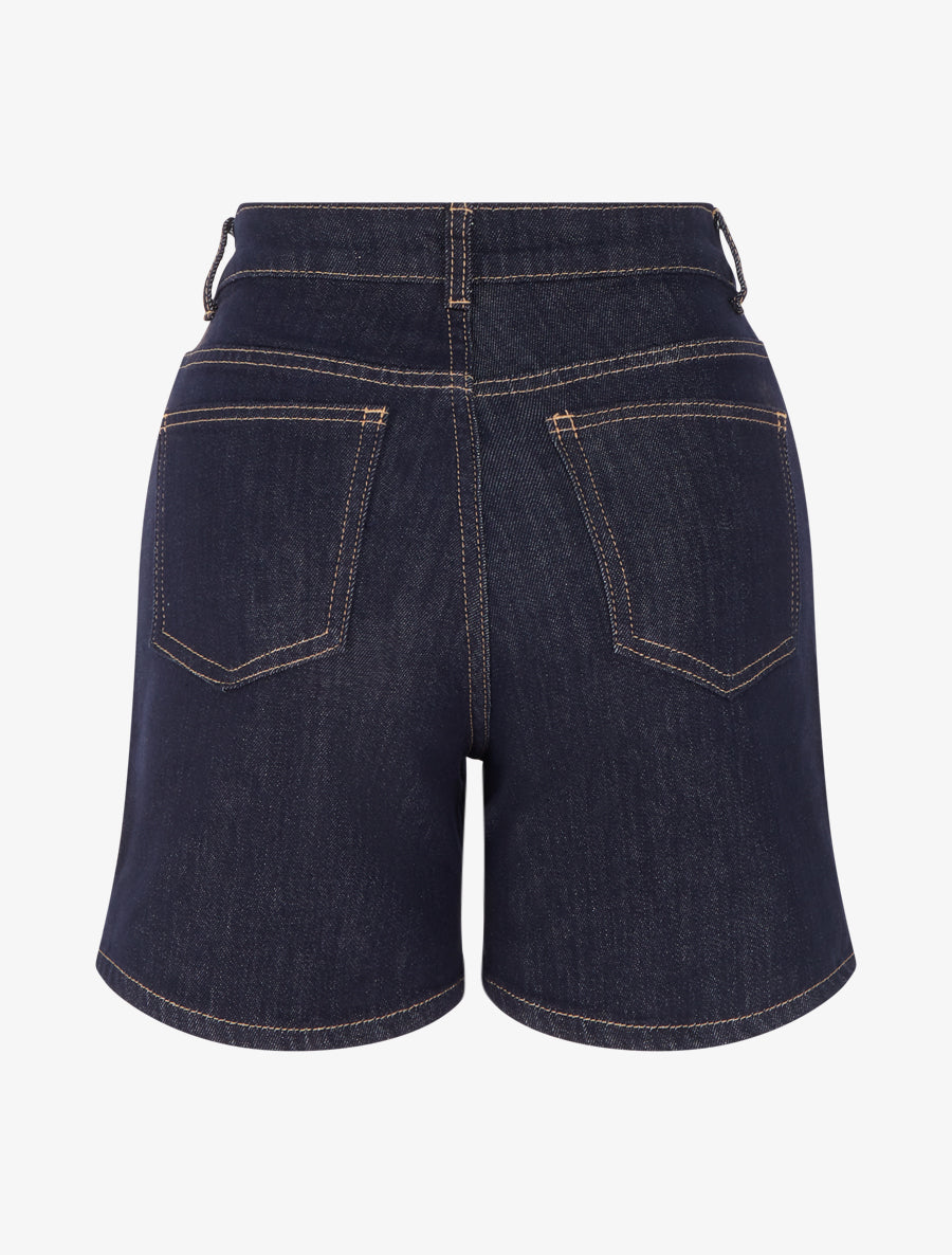 Short en jean coupe droite - Bleu brut - 2