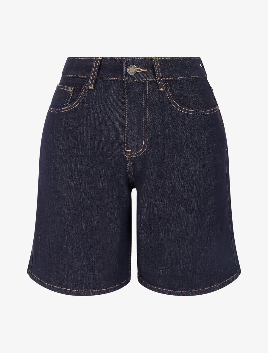 Bermuda en jean coupe droite - Bleu brut - 1