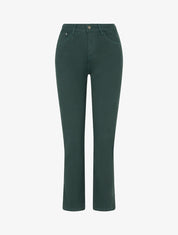 Jean slim uni taille haute - Vert foncé - 1