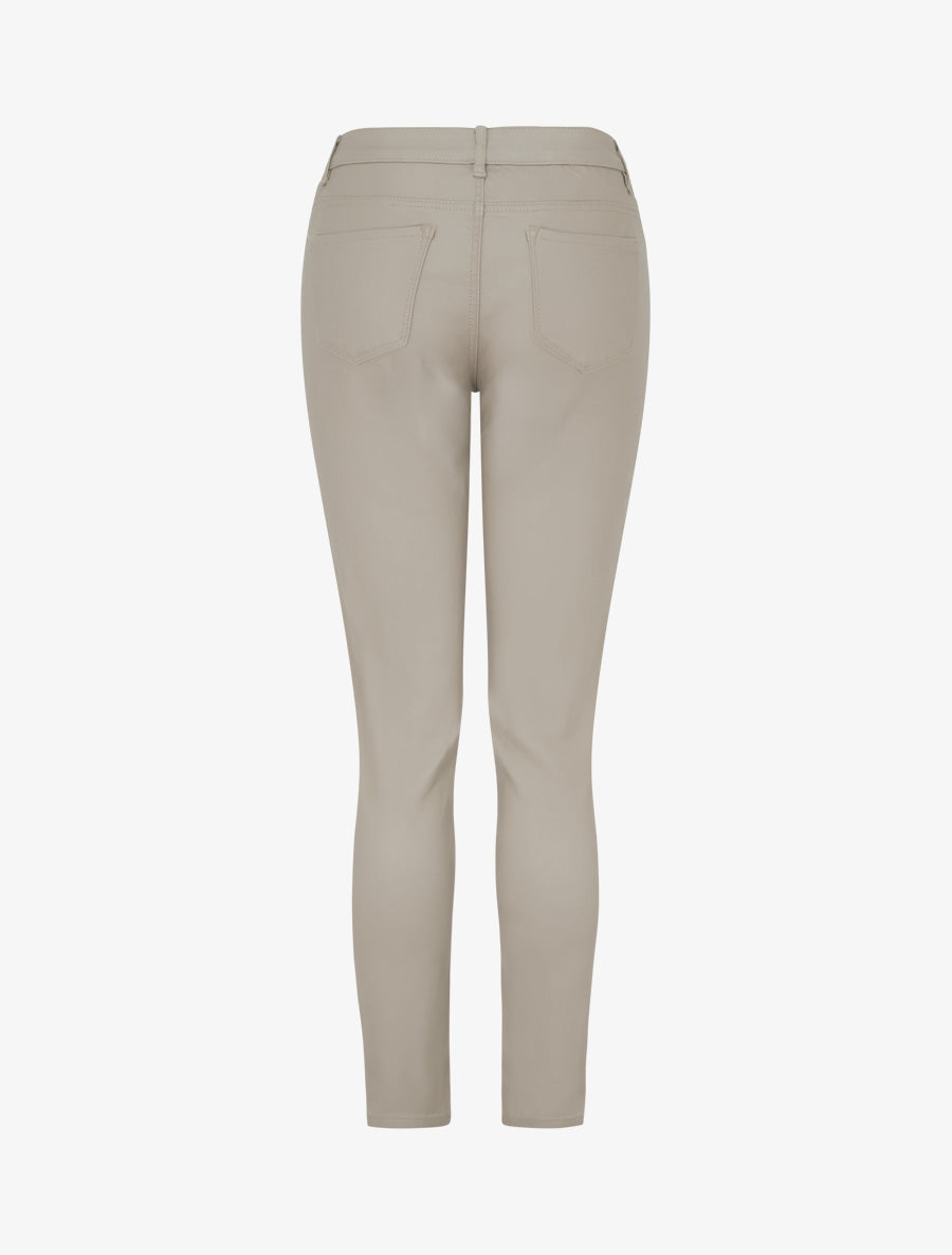 Pantalon slim en simili effet enduit - Beige - 2