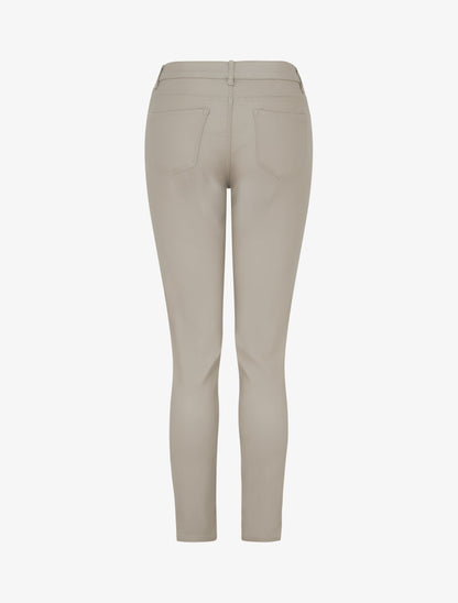 Pantalon slim en simili effet enduit - Beige - 2