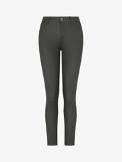Pantalon slim en simili effet enduit - Kaki foncé - 1