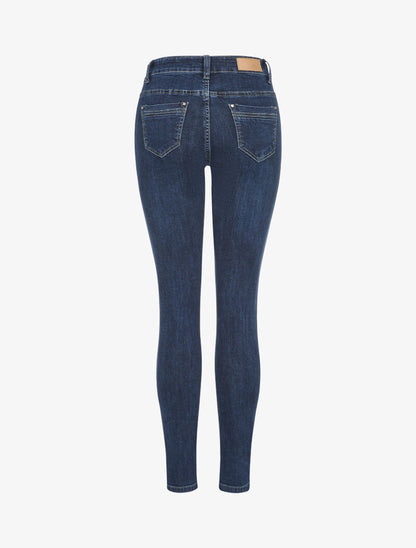 Jean droit stretch à taille standard - Bleu denim - 2