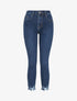 Jean slim à bords coupe franche griffés - Bleu denim - 4