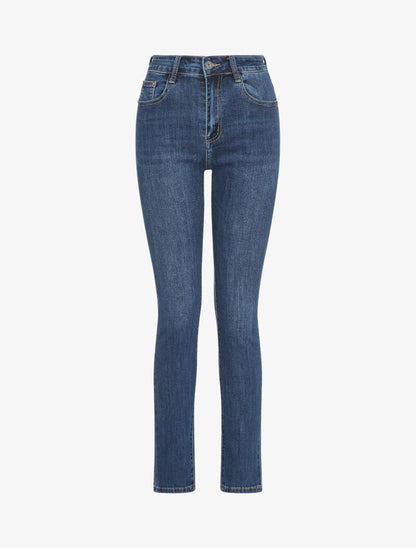 Jean taille standard délavé coupe droite - Bleu - 4
