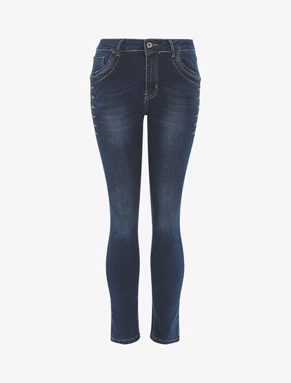 Jean à coutures stylisées aux cuisses - Denim - 3