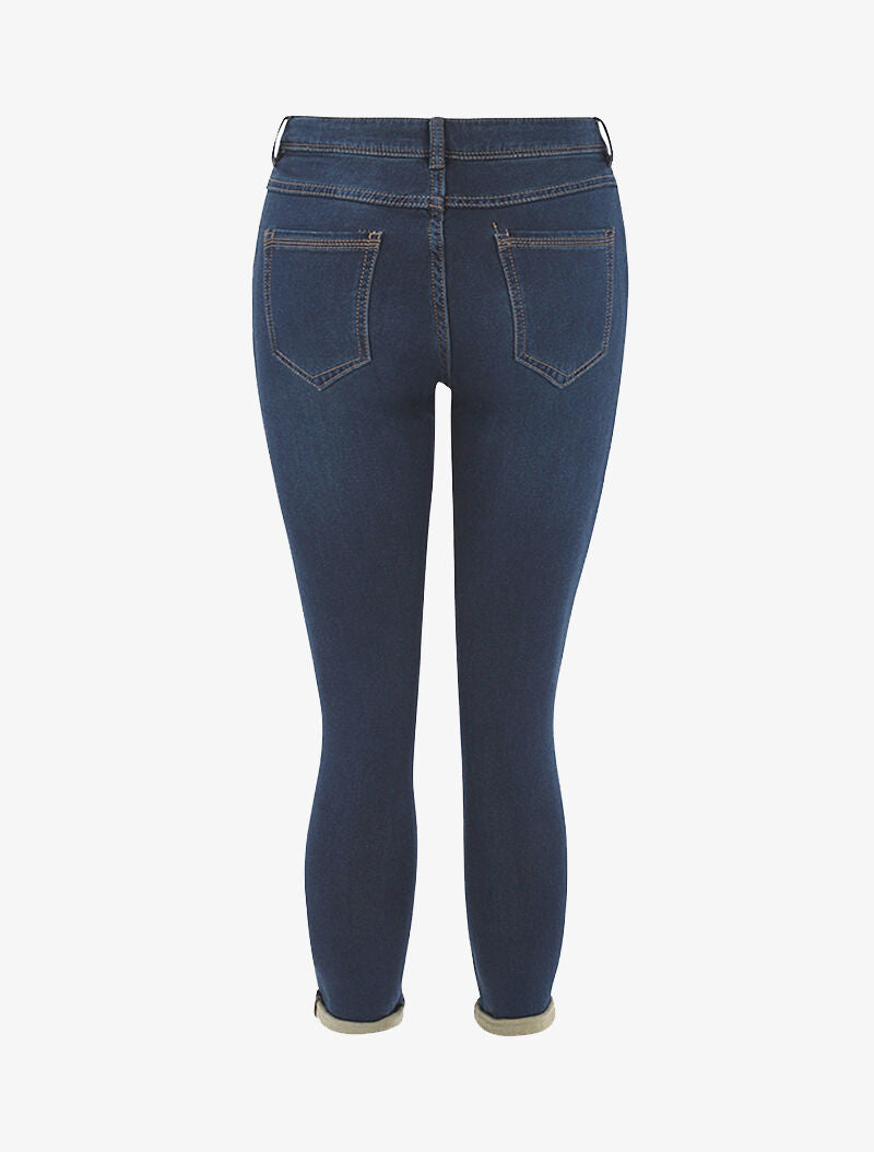 Jean à taille standard avec lien de serrage - Bleu denim - 2