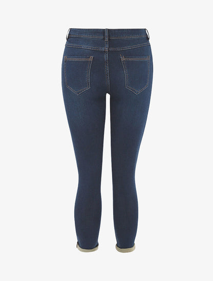 Jean à taille standard avec lien de serrage - Bleu denim - 2