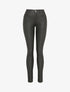 Pantalon enduit coupe slim taille standard - Noir - 1