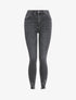 Jean skinny délavé à bords coupe franche déchirés - Gris - 3