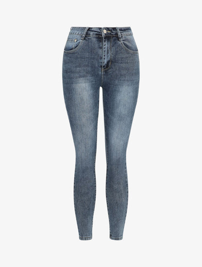 Jean slim stretch et délavé - Bleu - 1