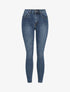 Jean skinny délavé à taille haute - Bleu denim - 1