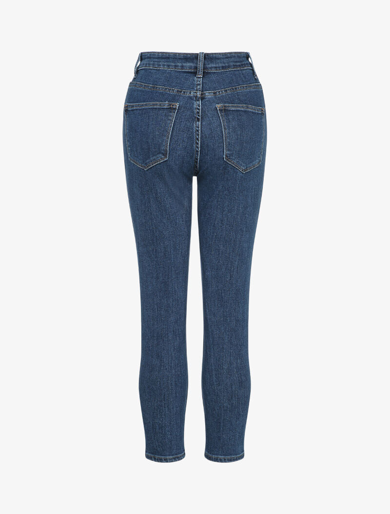 Jean mom à fermeture boutonnée - Bleu denim - 2