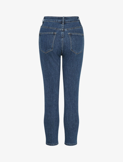 Jean mom à fermeture boutonnée - Bleu denim - 2