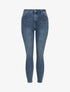 Jean stretch délavé taille haute - Bleu denim - 1