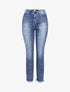 Jean boyfriend délavé à bords coupe franche - Bleu denim - 1