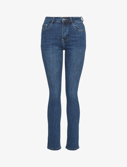 Jean droit légèrement délavé - Bleu denim - 4