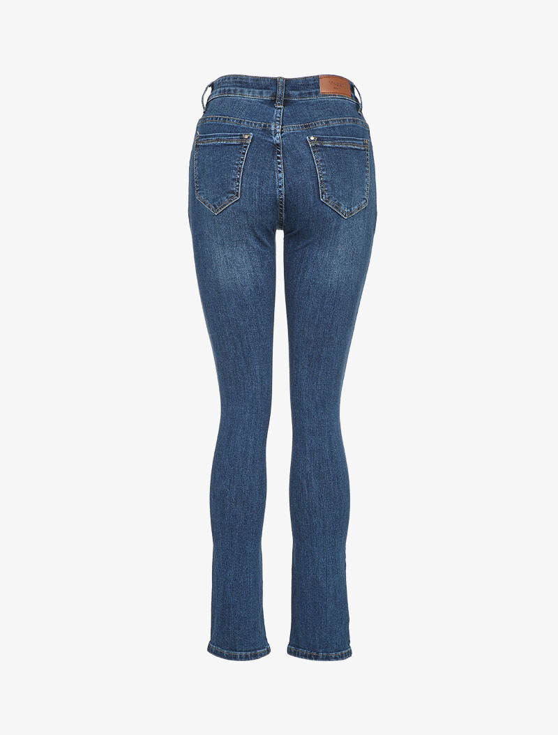 Jean droit légèrement délavé - Bleu denim - 2