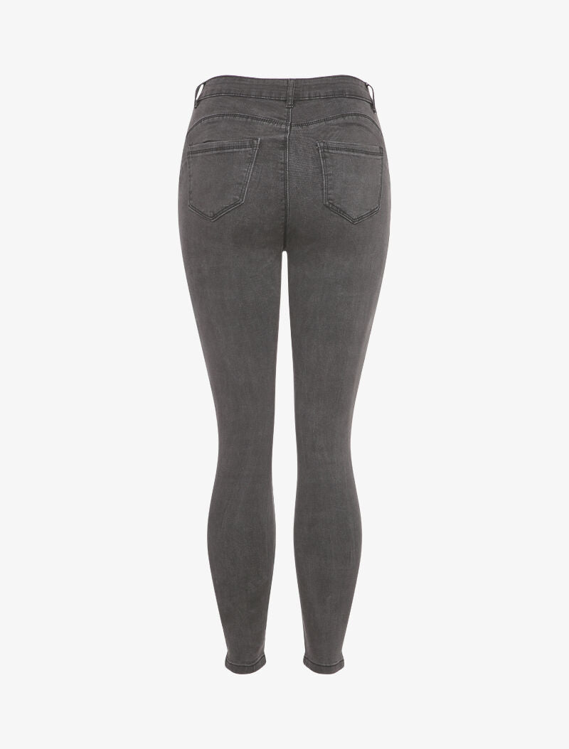 Jean skinny à taille standard - Gris foncé - 2