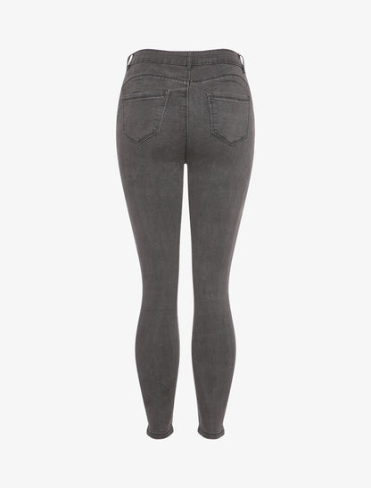 Jean skinny à taille standard - Gris foncé - 2