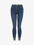 Jean skinny à bords coupe franche - Bleu denim - 1