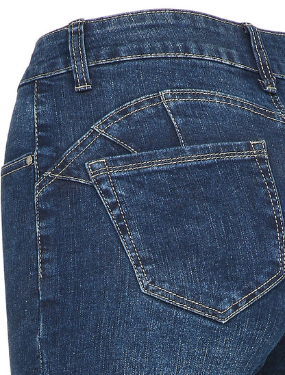 Jean skinny à bords coupe franche - Bleu denim - 3