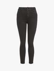 Jean skinny boutonné - Noir - 1