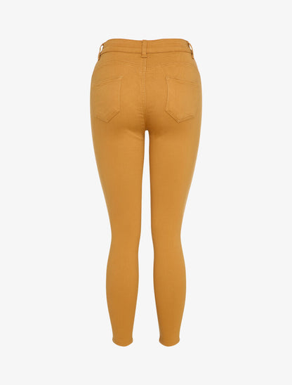 Jean skinny boutonné - Moutarde - 2