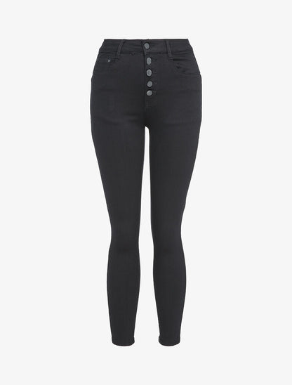 Jean skinny boutonné - Bleu nuit - 1