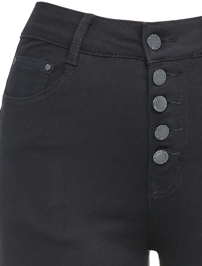Jean skinny boutonné - Bleu nuit - 3