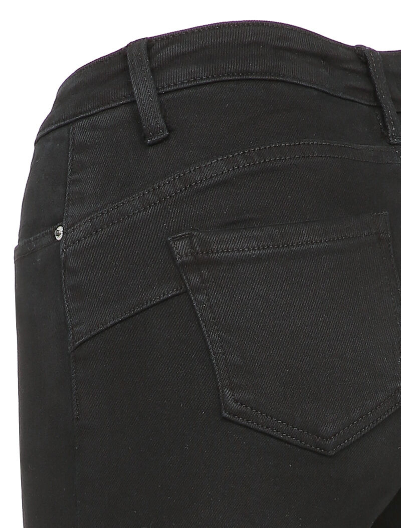 Jean skinny à bords coupe franche - Noir - 3