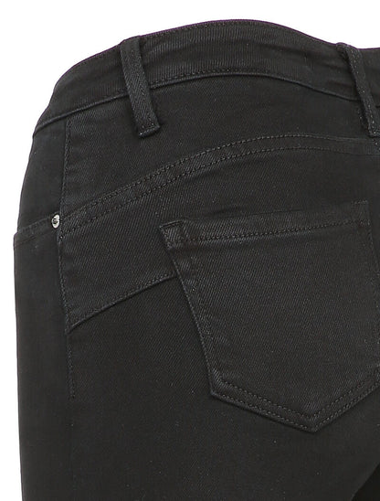 Jean skinny à bords coupe franche - Noir - 3