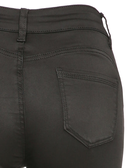 Jean flare effet satiné - Noir - 3