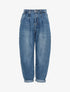 Jean dad à taille basse pincée - Bleu denim - 4
