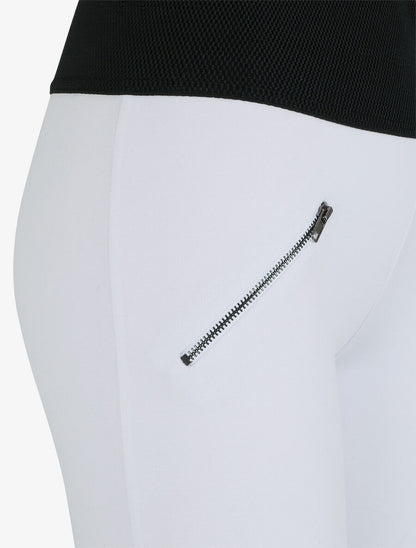 Legging à taille texturée et à petits zips - Blanc - 3