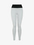 Legging à taille texturée et liserés en simili - Gris chiné - 1