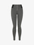 Legging ultra skinny à taille texturée et zip - Gris chiné - 1