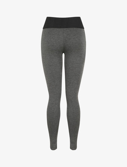 Legging ultra skinny à taille texturée et zip - Gris chiné - 2