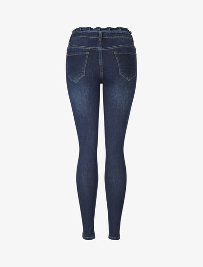 Jean skinny à taille volantée - Bleu denim - 2