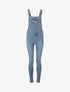 Salopette en jean à détail griffures - Bleu clair - 1