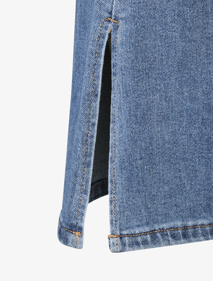 Jean flare à bords fendus - Bleu - 3