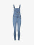 Salopette en jean à bords retroussables - Bleu - 1