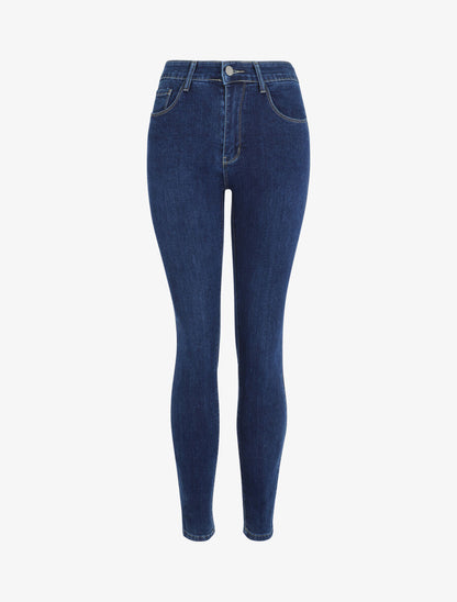 Jean slim uni - Bleu denim - 1